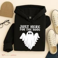 Just Here For The Boos Funny Ghost Hoodie thumb 4