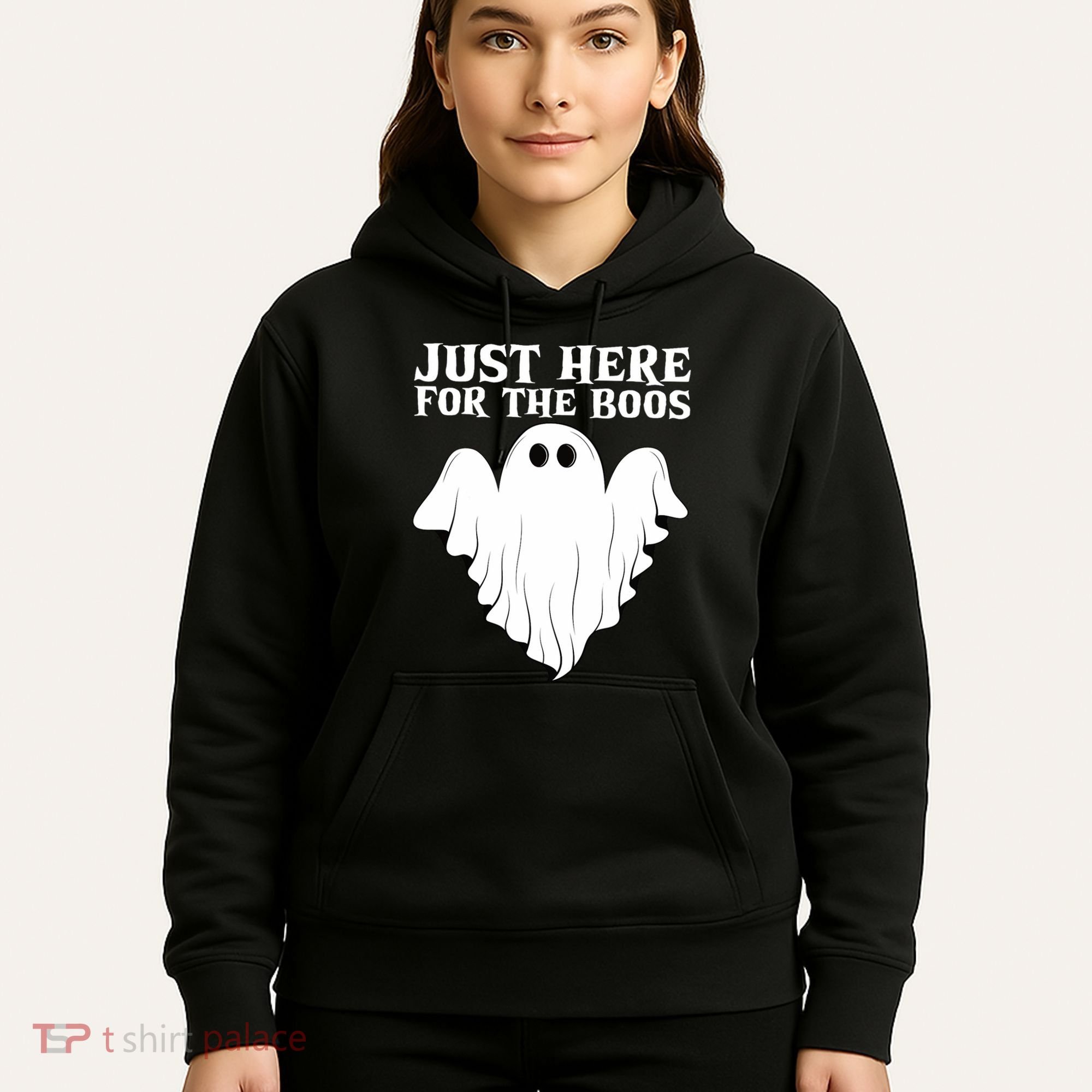 Just Here For The Boos Funny Ghost Hoodie