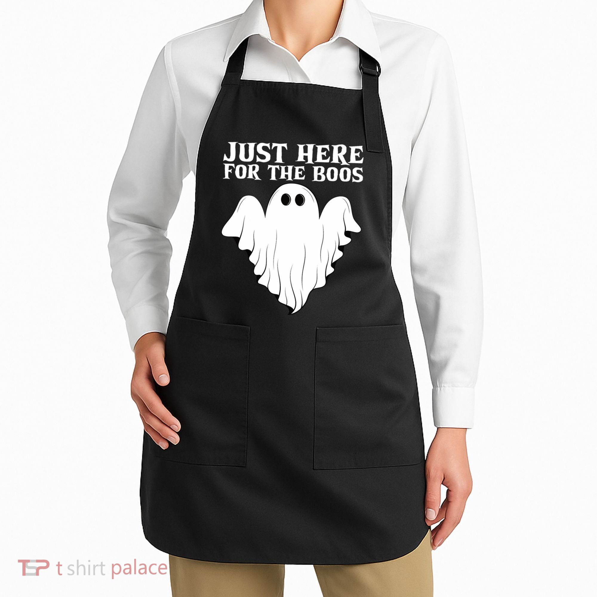 Just Here For The Boos Funny Ghost Apron