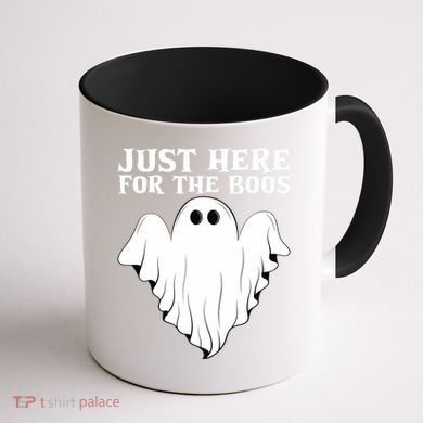 Just Here For The Boos Funny Ghost Coffee Mug back