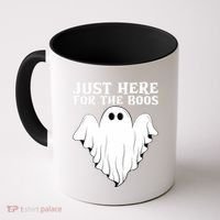 Just Here For The Boos Funny Ghost Coffee Mug thumb 0