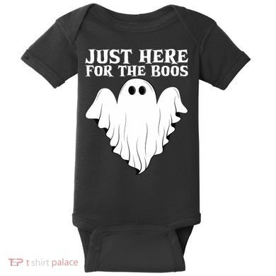 Just Here For The Boos Funny Ghost Baby Bodysuit