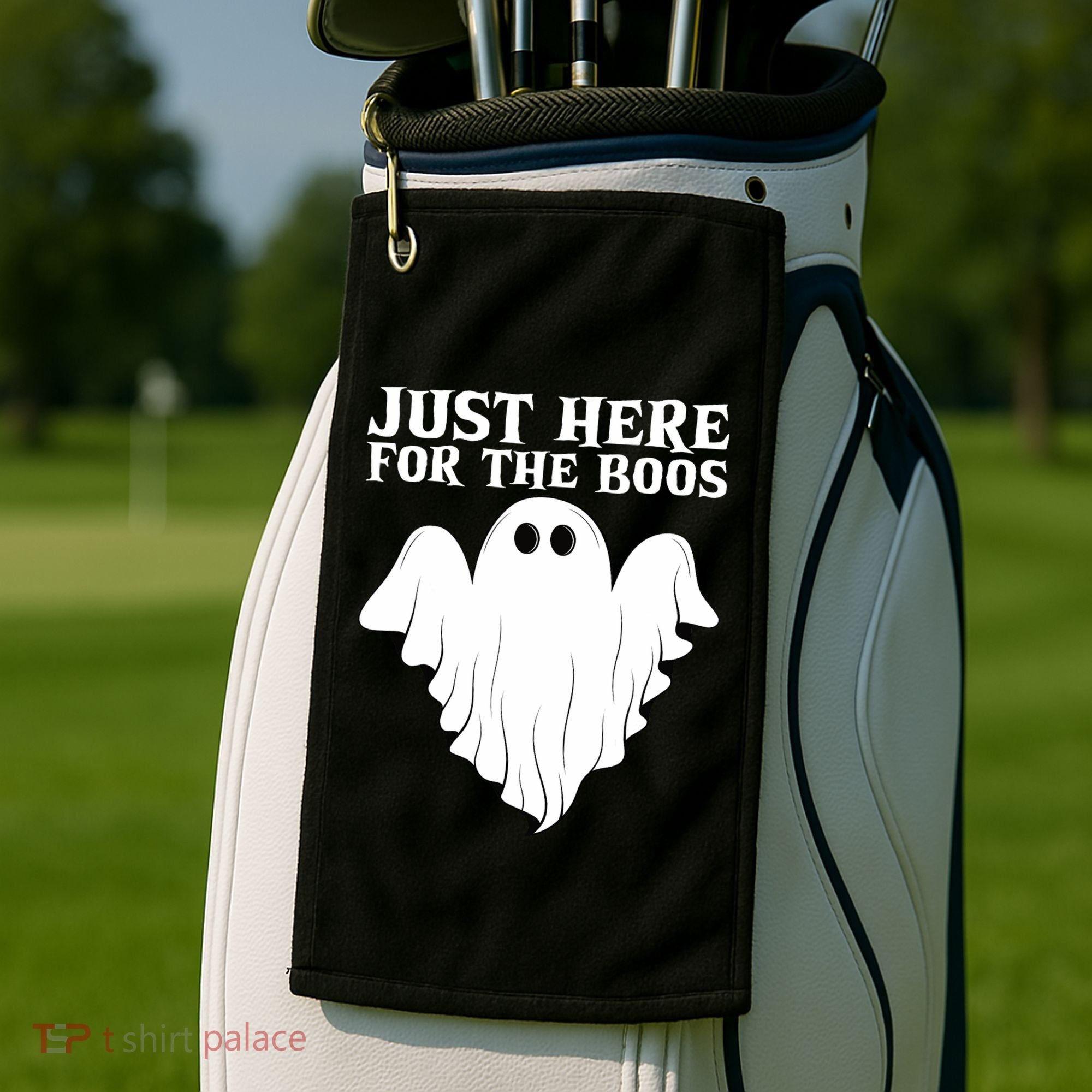 Just Here For The Boos Funny Ghost Golf Towel