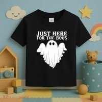 Just Here For The Boos Funny Ghost Toddler T-Shirt thumb 3