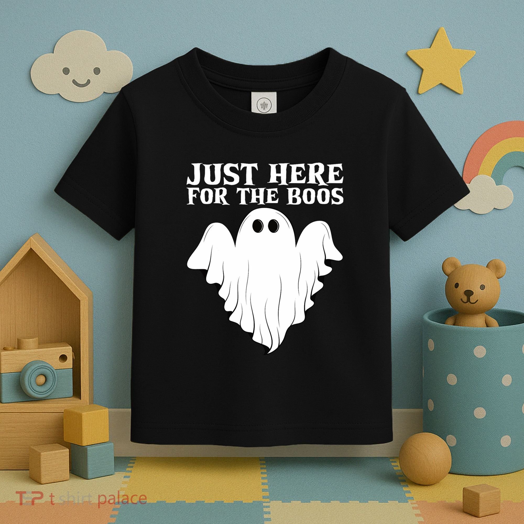 Just Here For The Boos Funny Ghost Toddler T-Shirt
