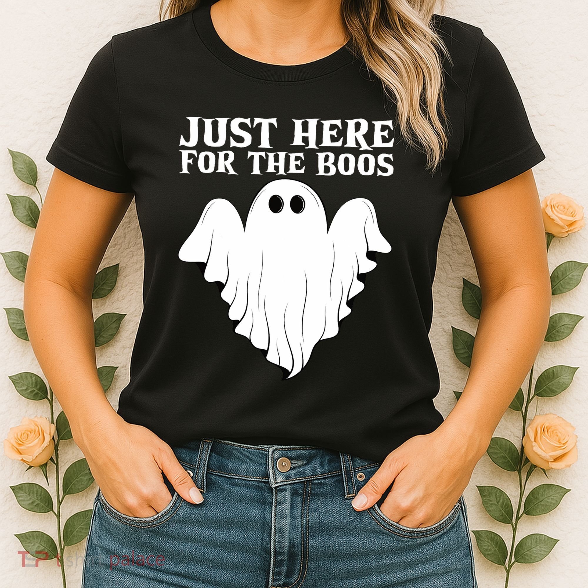 Just Here For The Boos Funny Ghost Women's T-Shirt