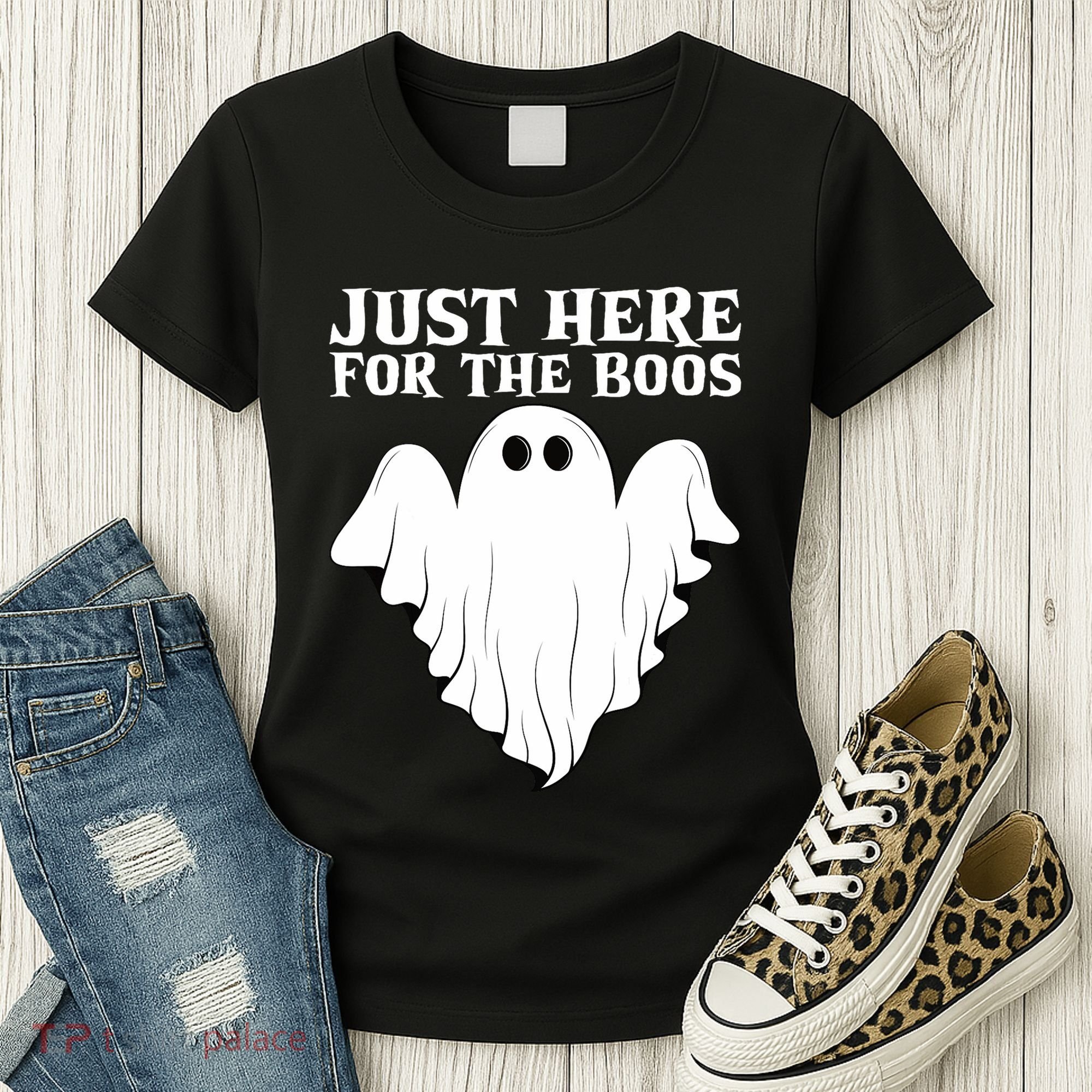 Just Here For The Boos Funny Ghost Women's T-Shirt