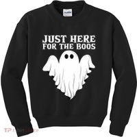Just Here For The Boos Funny Ghost Kids Sweatshirt thumb 0