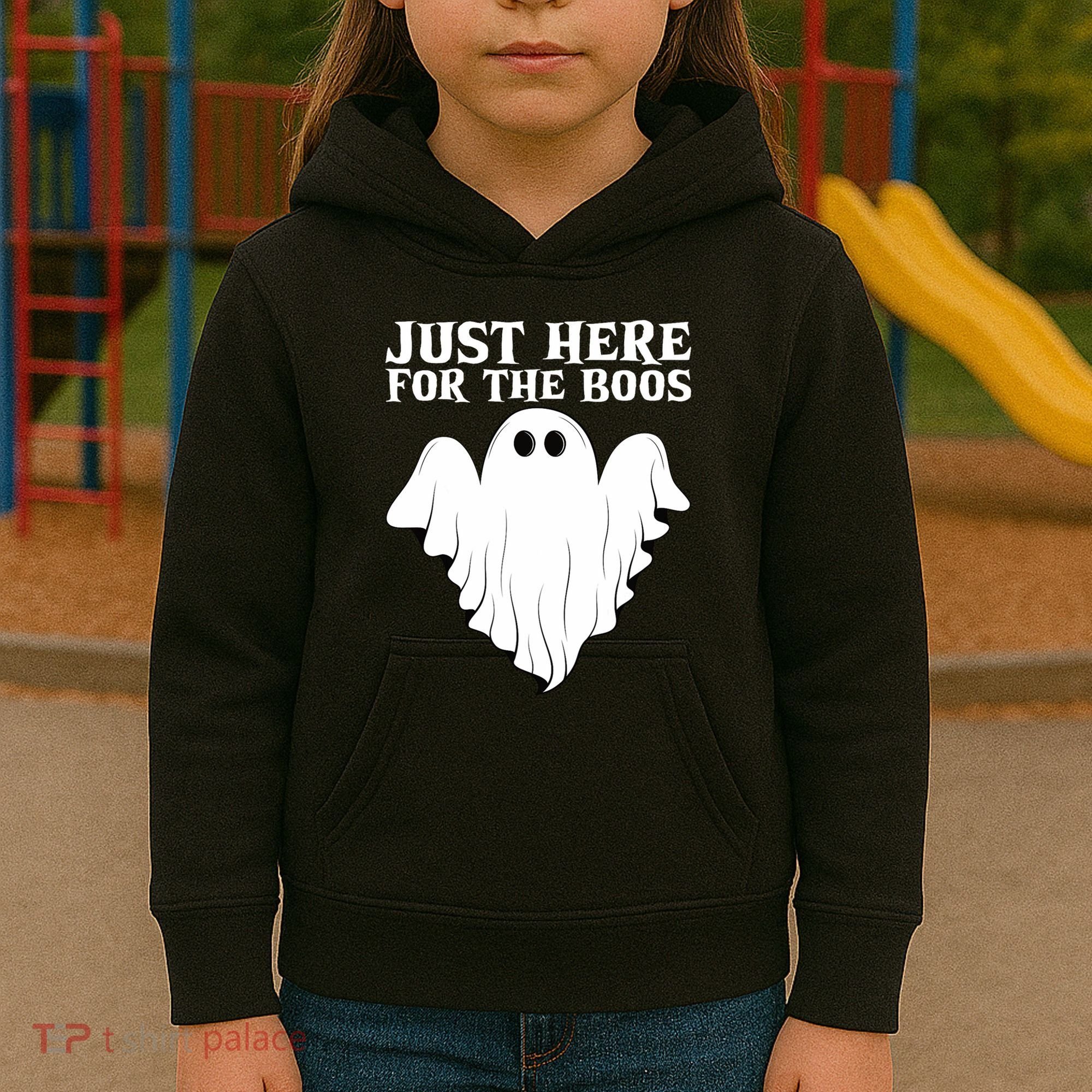 Just Here For The Boos Funny Ghost Kids Hoodie