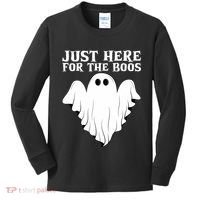 Just Here For The Boos Funny Ghost Kids Long Sleeve Shirt thumb 0