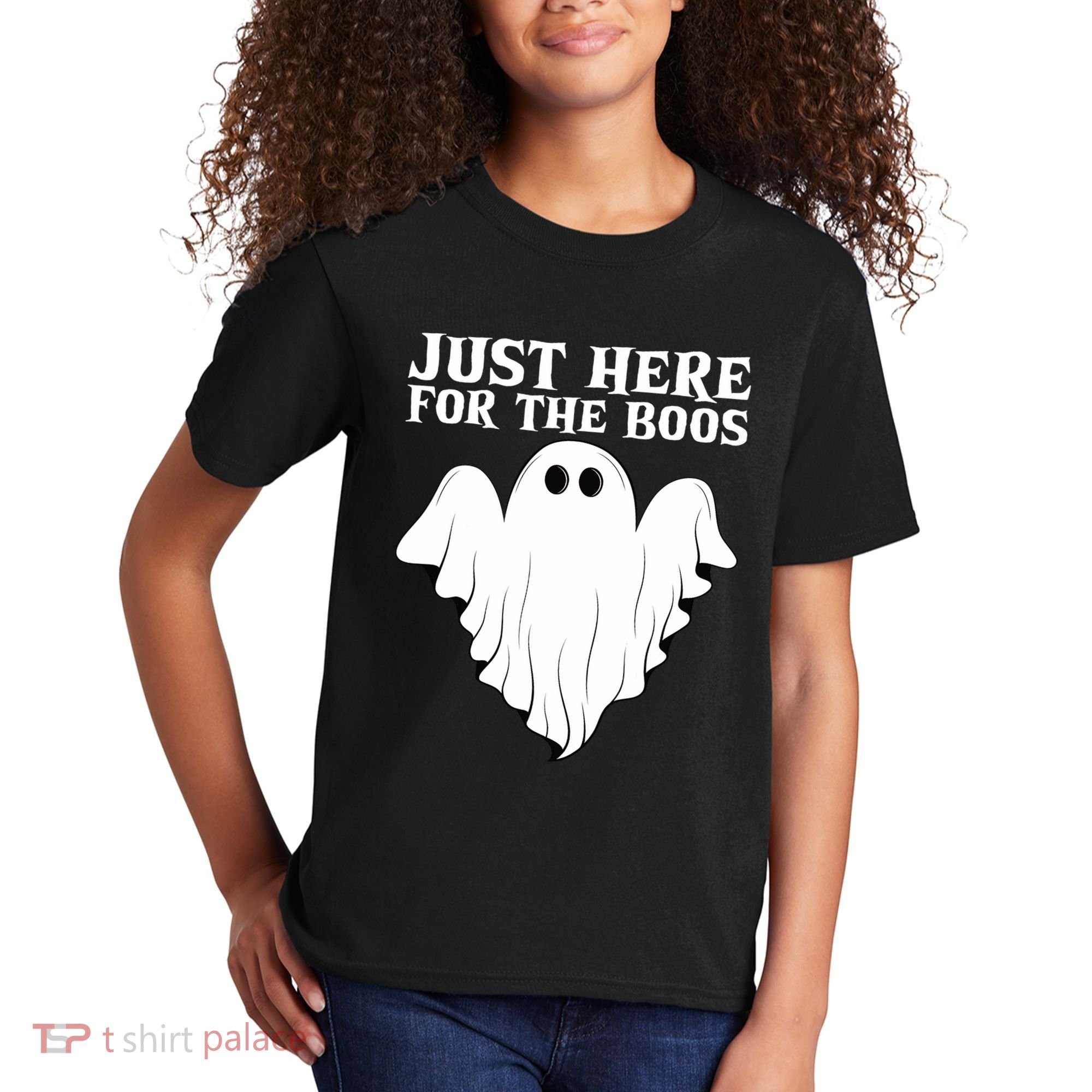 Just Here For The Boos Funny Ghost Kids T-Shirt
