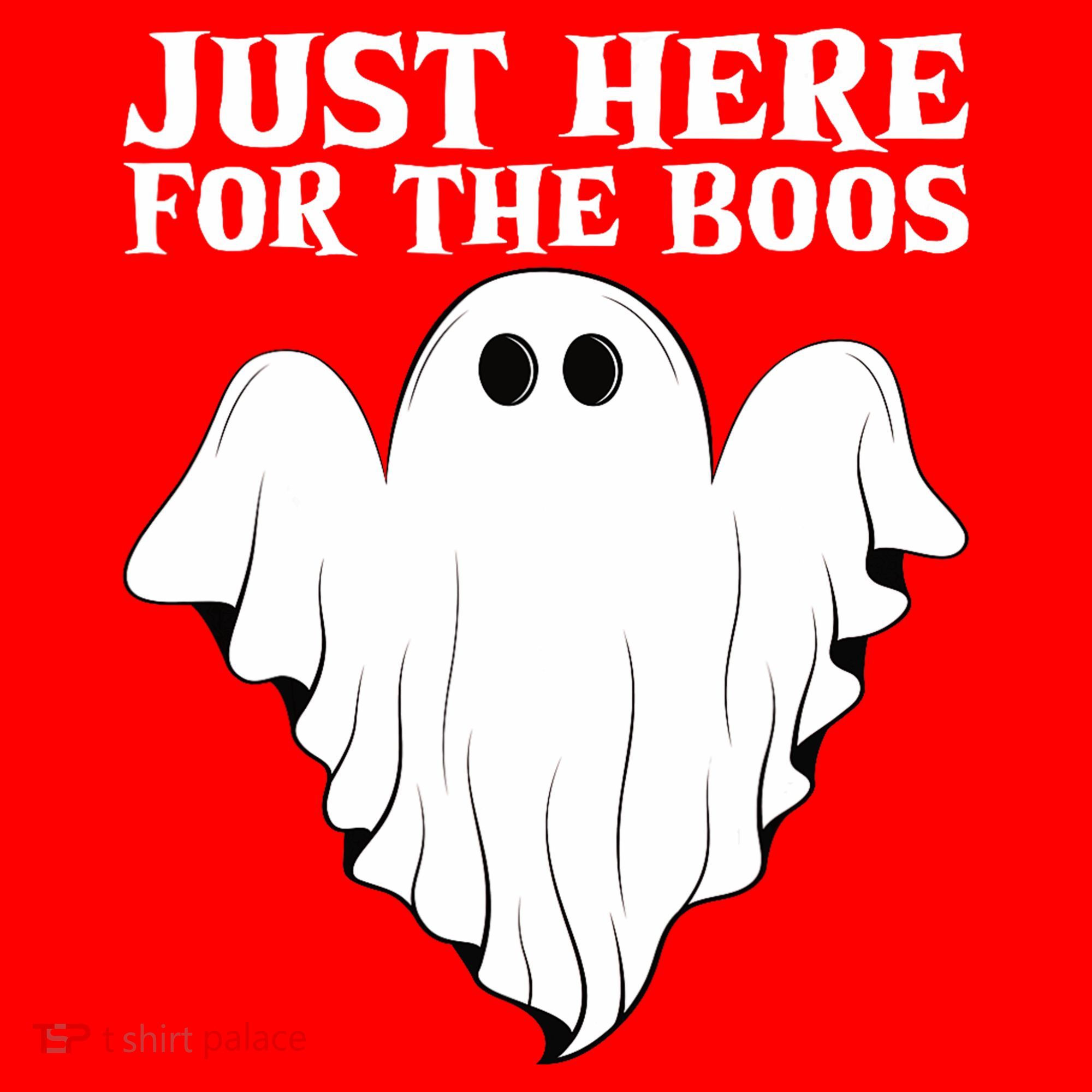 Just Here For The Boos Funny Ghost Santa Hat