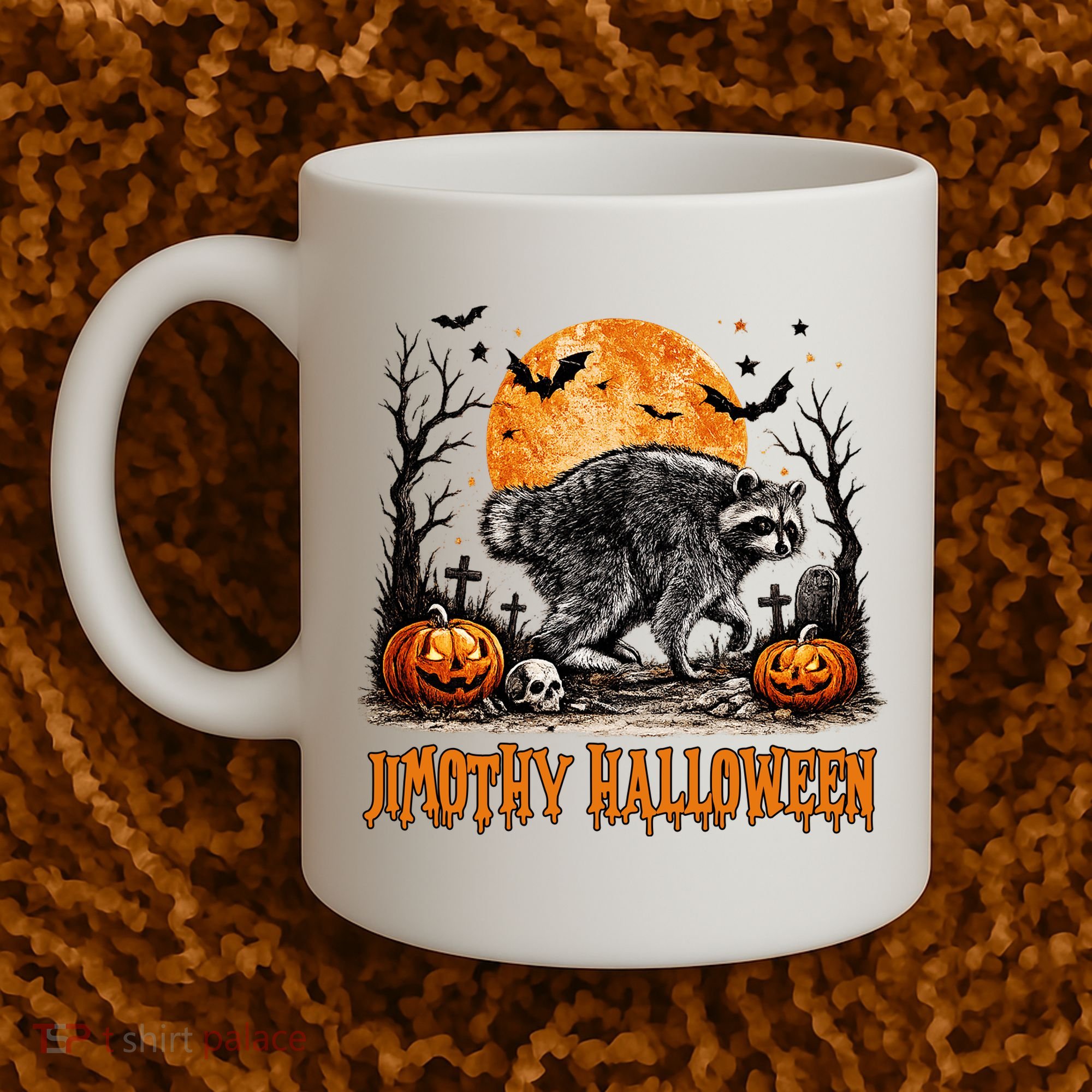 Jimothy Halloween Funny Viral Raccoon Coffee Mug