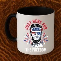 Just Here For The Freedom Fireworks Director Lincoln Gift Coffee Mug thumb 2