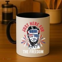 Just Here For The Freedom Fireworks Director Lincoln Gift Coffee Mug thumb 4