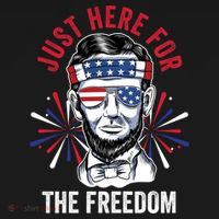 Just Here For The Freedom Fireworks Director Lincoln Gift Women's Hoodie thumb 2