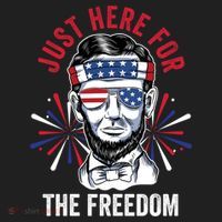 Just Here For The Freedom Fireworks Director Lincoln Gift Hat thumb 2