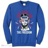 Just Here For The Freedom Fireworks Director Lincoln Gift Sweatshirt thumb 0
