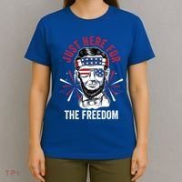Just Here For The Freedom Fireworks Director Lincoln Gift T-Shirt thumb 4