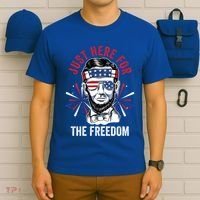 Just Here For The Freedom Fireworks Director Lincoln Gift T-Shirt thumb 6