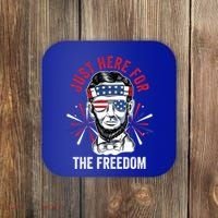 Just Here For The Freedom Fireworks Director Lincoln Gift Coaster thumb 0