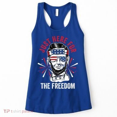 Just Here For The Freedom Fireworks Director Lincoln Gift Women's Tank Top