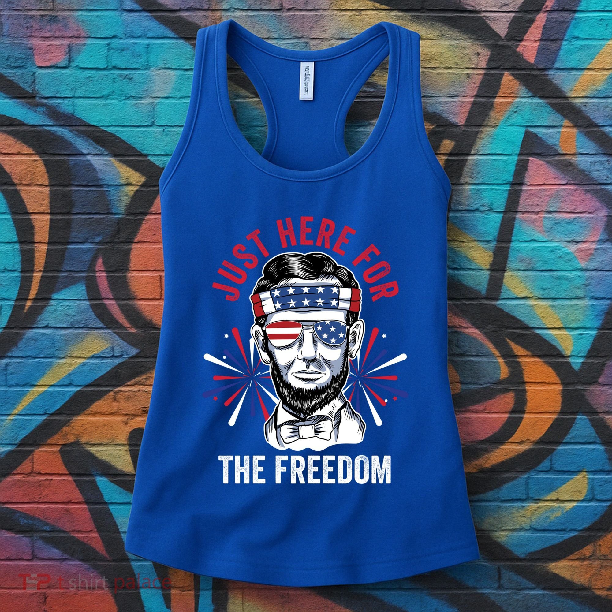 Just Here For The Freedom Fireworks Director Lincoln Gift Women's Tank Top