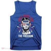 Just Here For The Freedom Fireworks Director Lincoln Gift Tank Top thumb 0