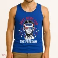 Just Here For The Freedom Fireworks Director Lincoln Gift Tank Top thumb 3