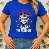 Just Here For The Freedom Fireworks Director Lincoln Gift Women's T-Shirt thumb 2