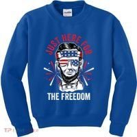 Just Here For The Freedom Fireworks Director Lincoln Gift Kids Sweatshirt thumb 0