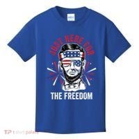 Just Here For The Freedom Fireworks Director Lincoln Gift Kids T-Shirt thumb 0