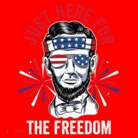 Just Here For The Freedom Fireworks Director Lincoln Gift Santa Hat thumb 1