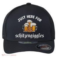 Just Here For Schitzengiggles Oktoberfest Drinking Team Flexfit Unipanel Trucker Cap thumb 0