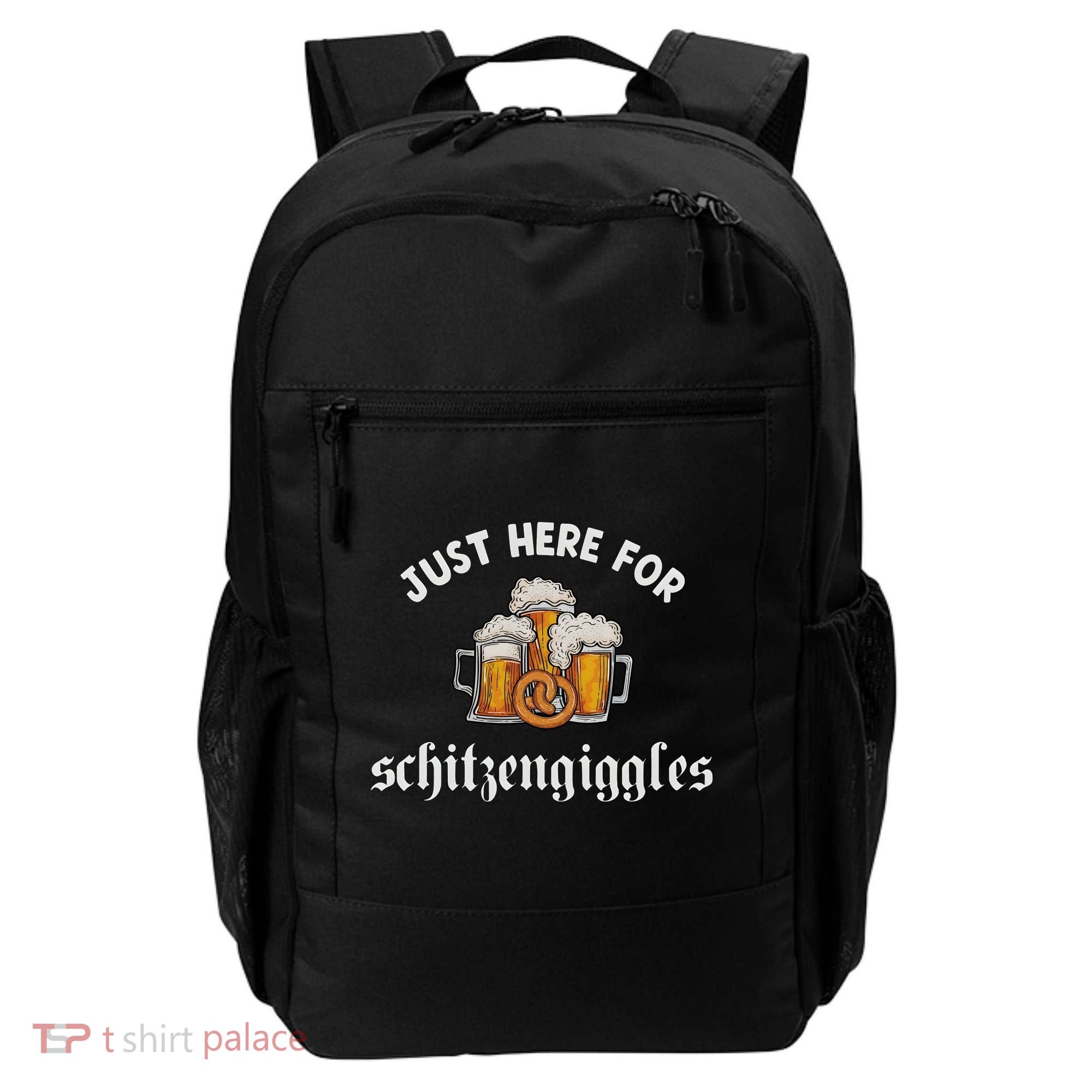 Just Here For Schitzengiggles Oktoberfest Drinking Team Backpack