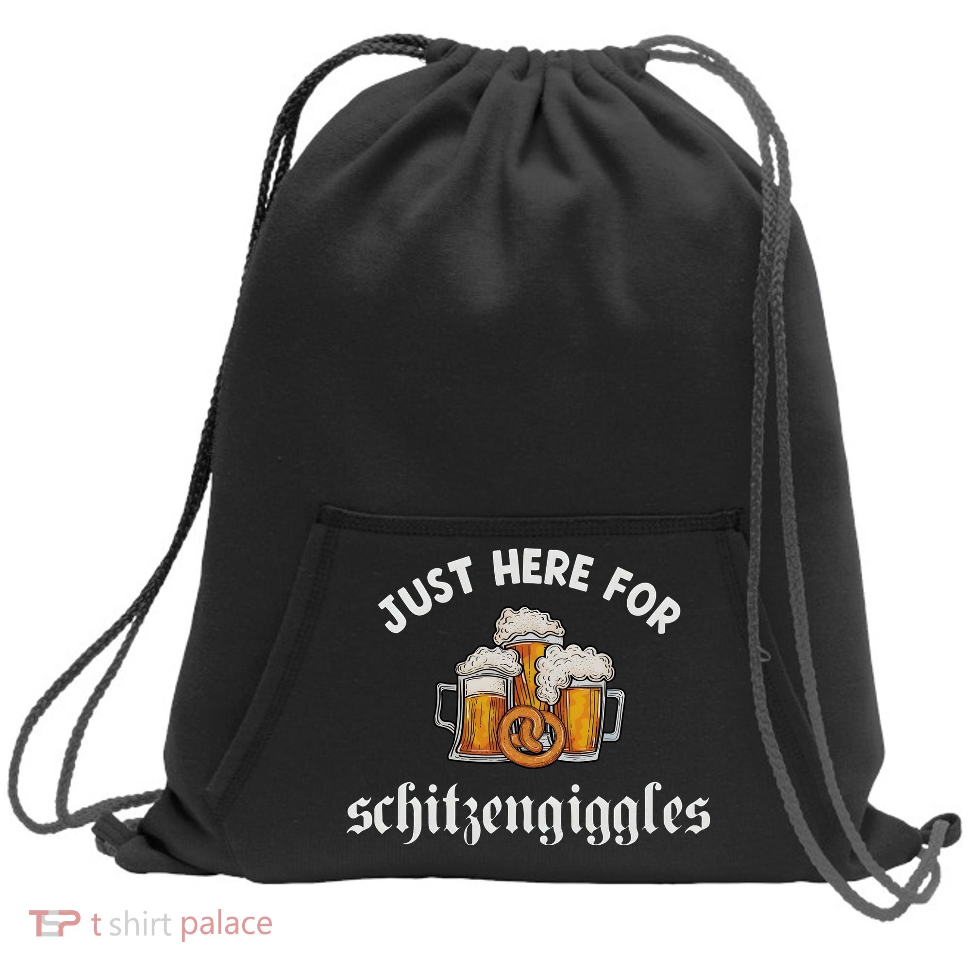 Just Here For Schitzengiggles Oktoberfest Drinking Team Sweatshirt Cinch Pack Bag