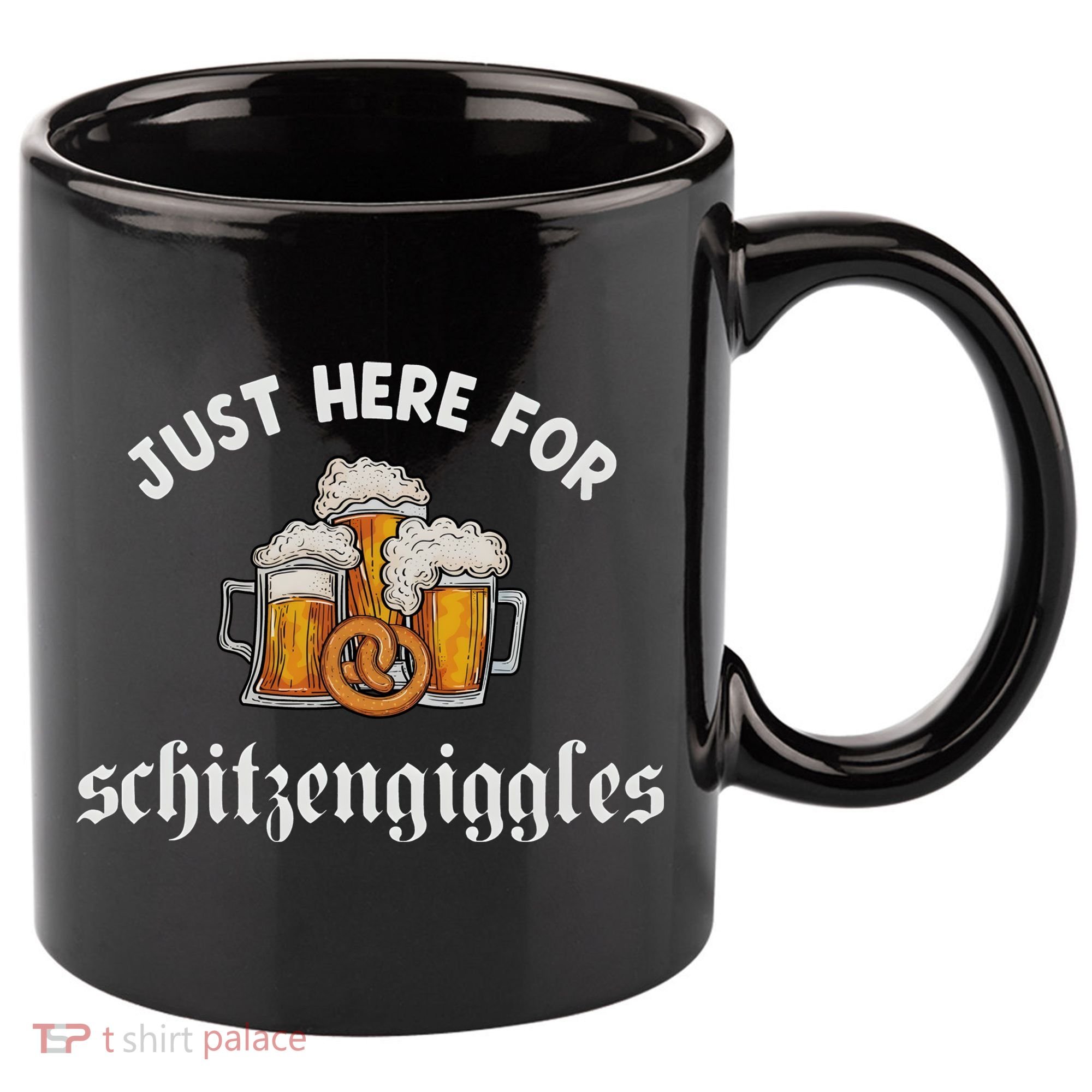 Just Here For Schitzengiggles Oktoberfest Drinking Team 11oz C Handle Ceramic Mug