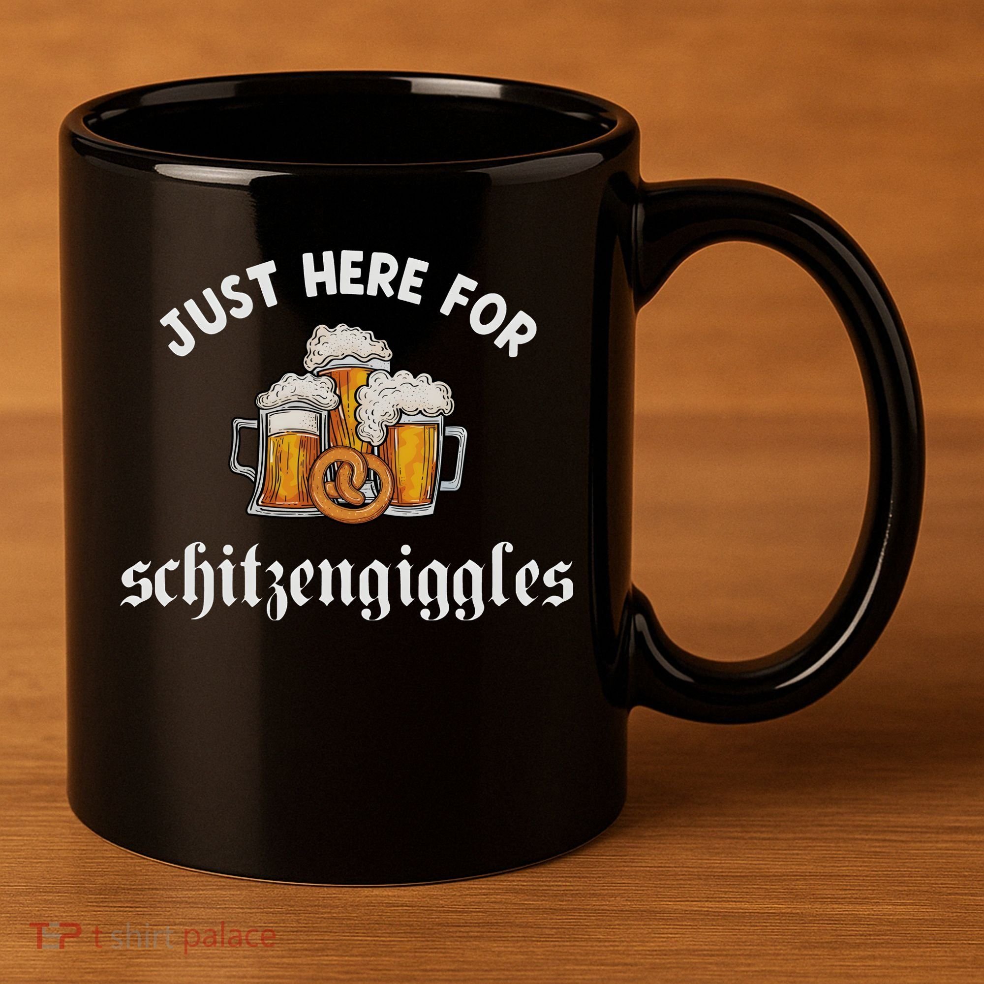 Just Here For Schitzengiggles Oktoberfest Drinking Team 11oz C Handle Ceramic Mug