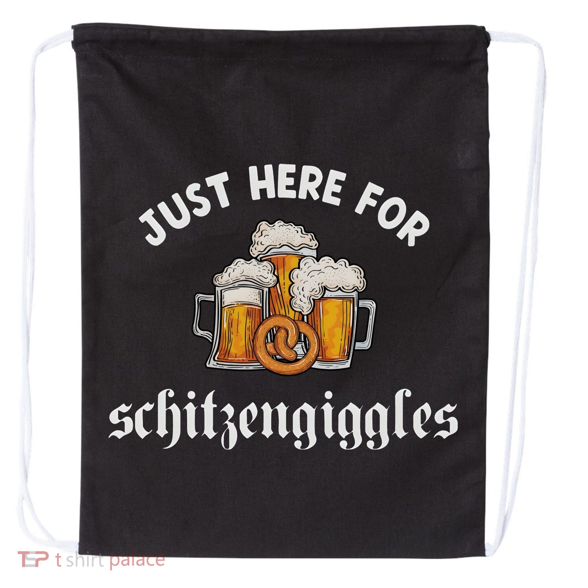 Just Here For Schitzengiggles Oktoberfest Drinking Team Drawstring Bag
