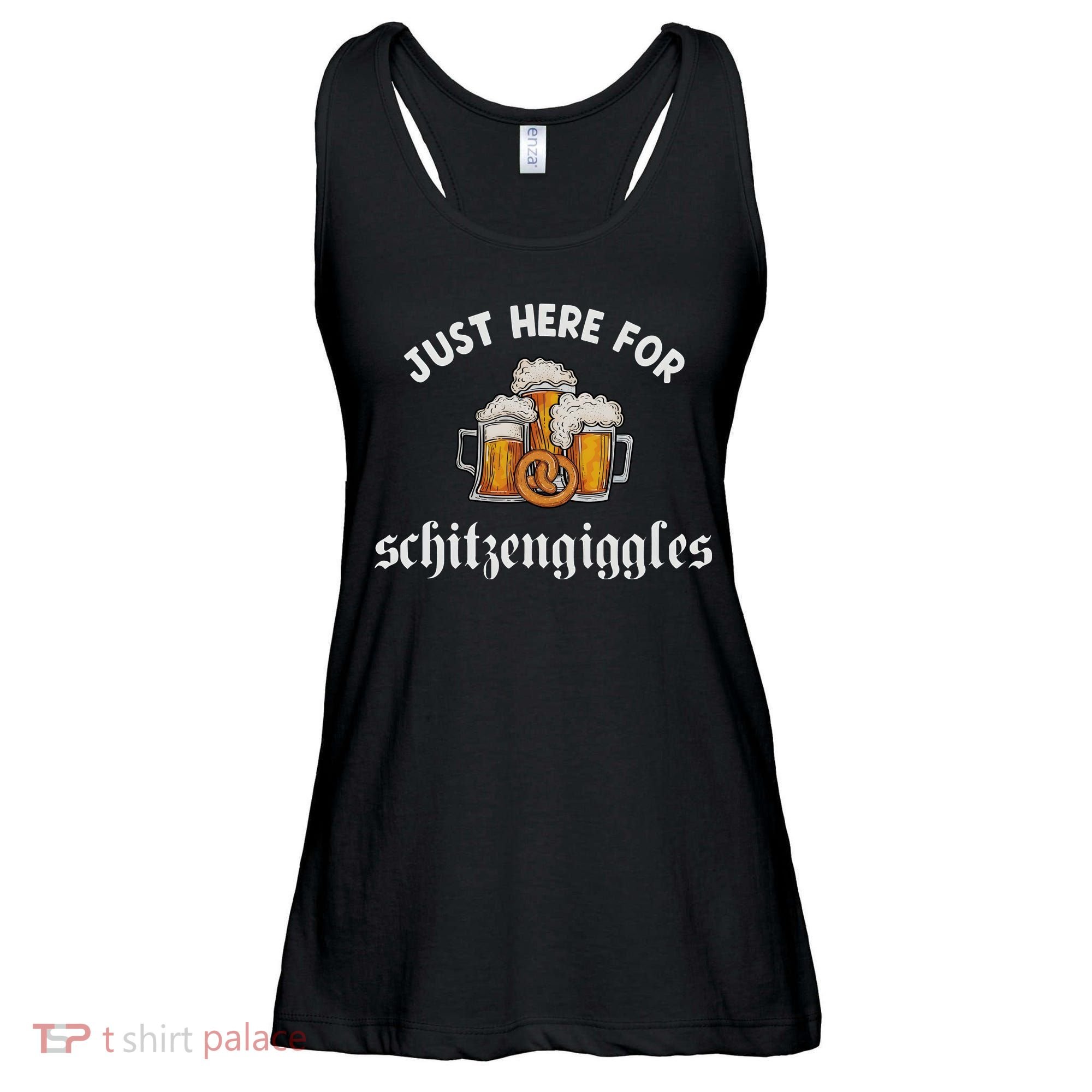 Just Here For Schitzengiggles Oktoberfest Drinking Team Ladies Essential Flowy Tank