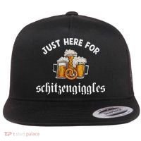 Just Here For Schitzengiggles Oktoberfest Drinking Team Flat Bill Trucker Hat thumb 0