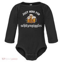 Just Here For Schitzengiggles Oktoberfest Drinking Team Baby Long Sleeve Bodysuit thumb 0