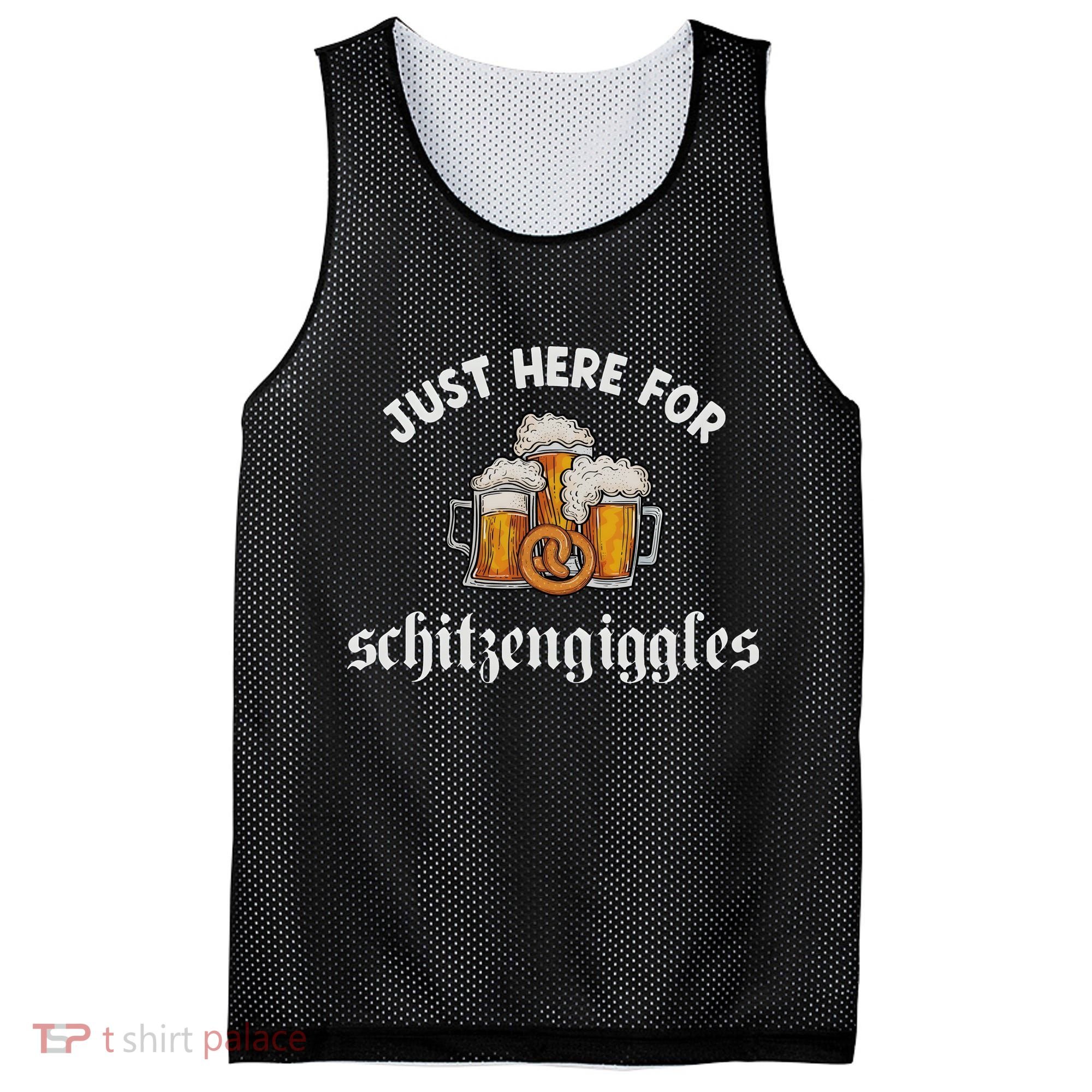 Just Here For Schitzengiggles Oktoberfest Drinking Team Mesh Reversible Basketball Jersey Tank