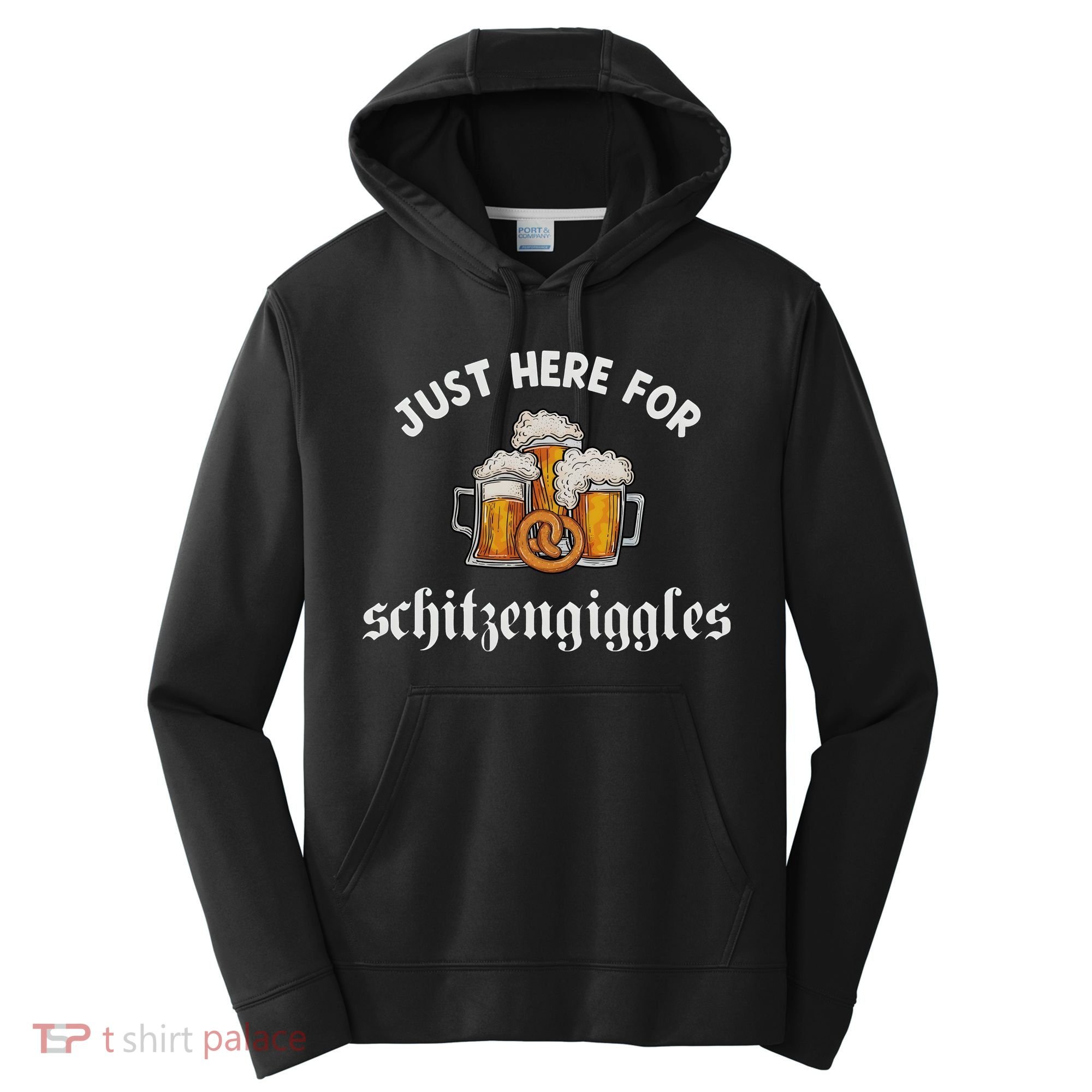 Just Here For Schitzengiggles Oktoberfest Drinking Team Performance Fleece Hoodie
