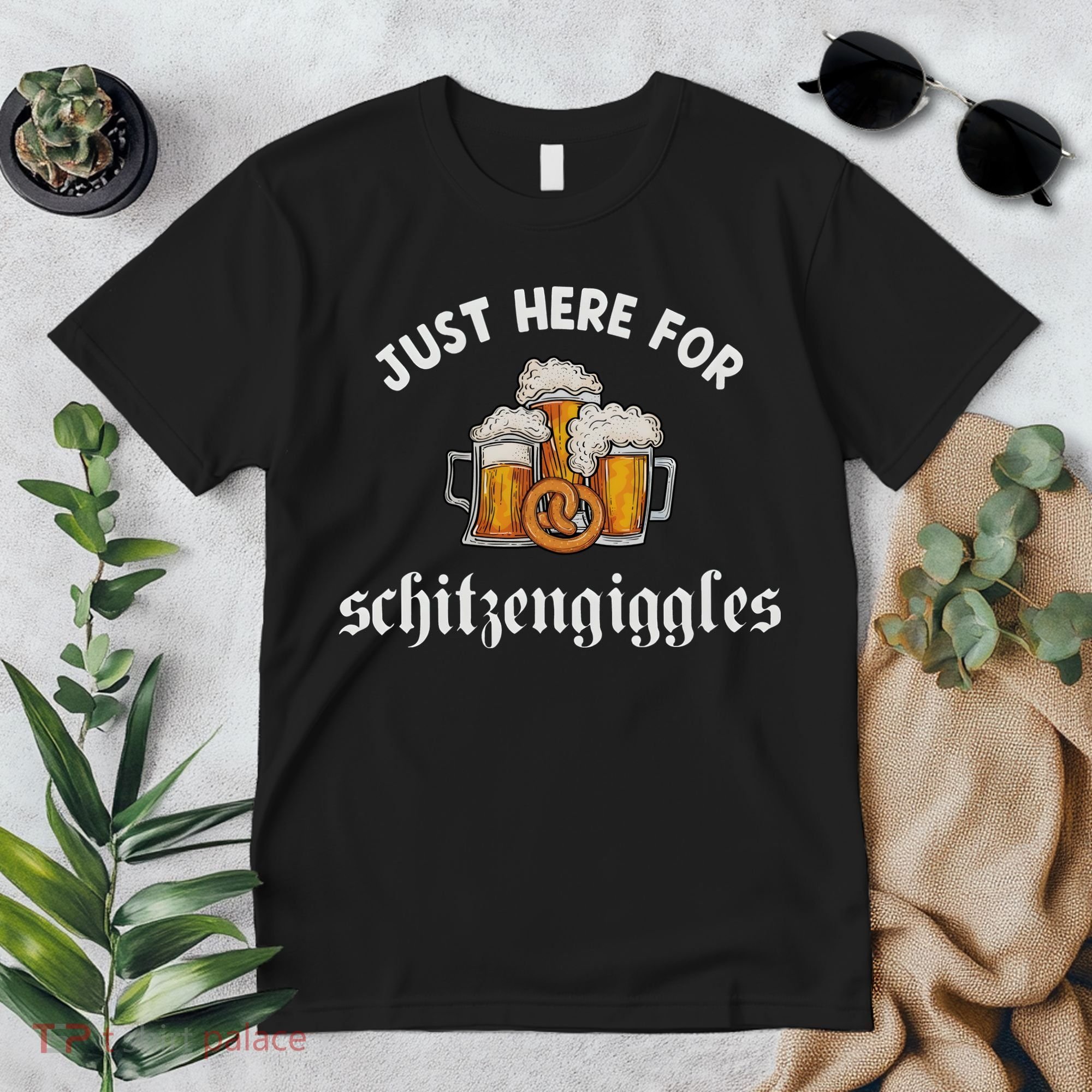 Just Here For Schitzengiggles Oktoberfest Drinking Team Premium T-Shirt