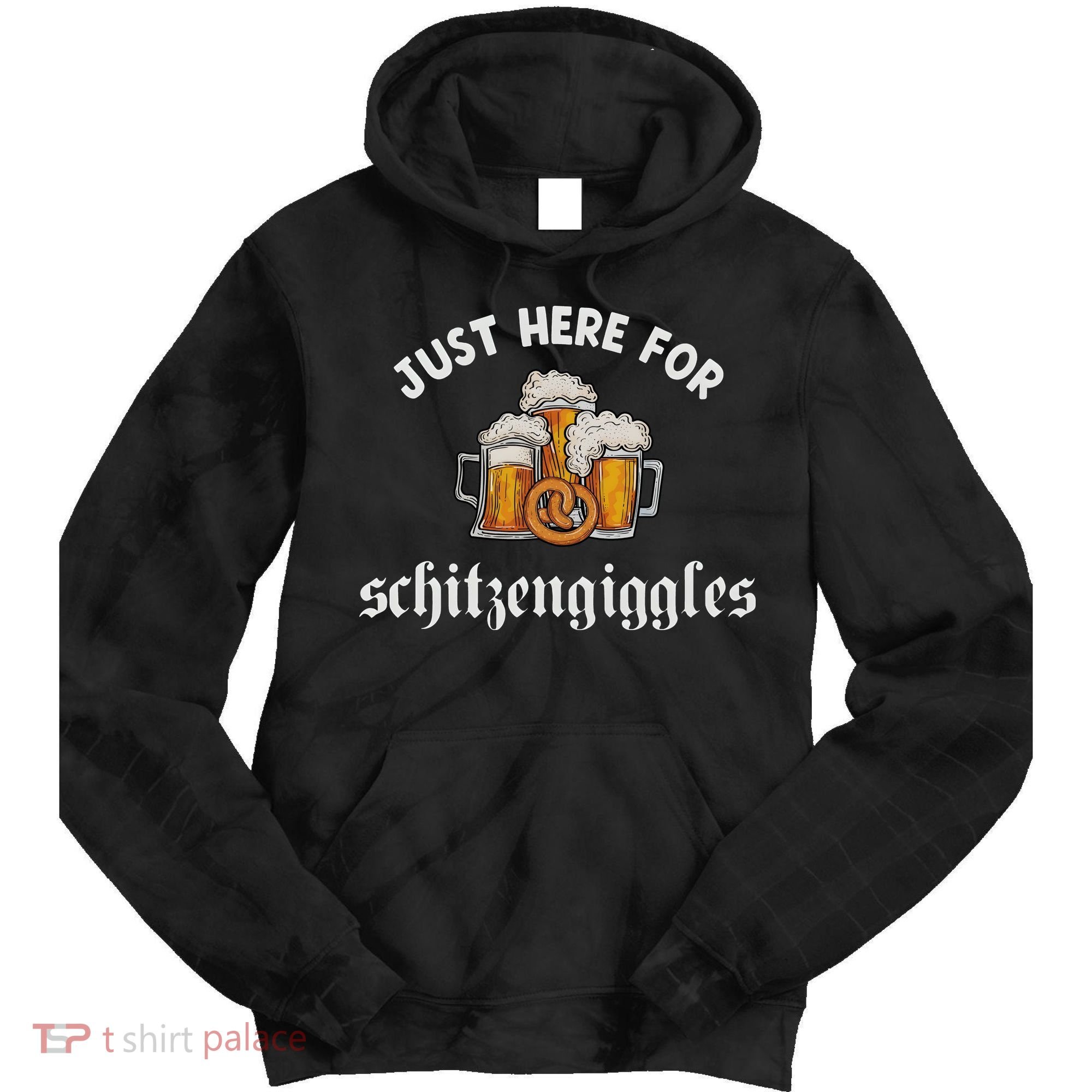 Just Here For Schitzengiggles Oktoberfest Drinking Team Tie Dye Hoodie