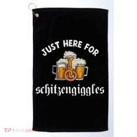 Just Here For Schitzengiggles Oktoberfest Drinking Team Golf Towel thumb 0