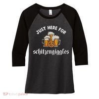 Just Here For Schitzengiggles Oktoberfest Drinking Team Women's Tri-Blend 3/4-Sleeve Raglan Shirt thumb 0
