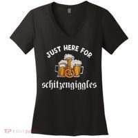 Just Here For Schitzengiggles Oktoberfest Drinking Team Women's V-Neck T-Shirt thumb 0