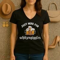 Just Here For Schitzengiggles Oktoberfest Drinking Team Women's V-Neck T-Shirt thumb 3